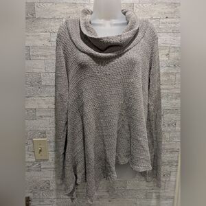 XCVI Heathered Cowl Neck Sweater - Light Gray Size Xs